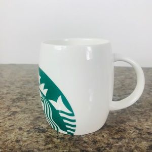Starbucks barrel shape mug with green mermaid logo